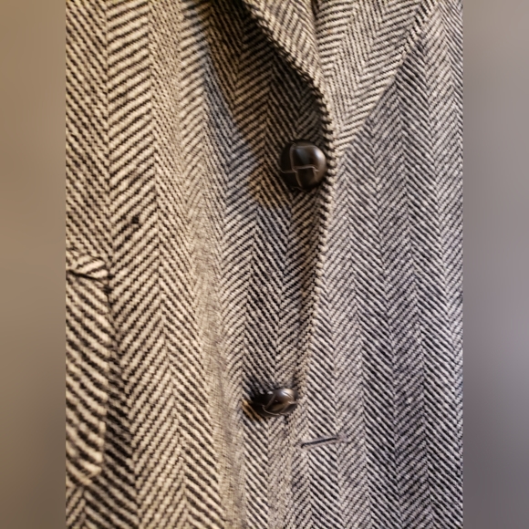 Men's wool herringbone blazer - Picture 4 of 10